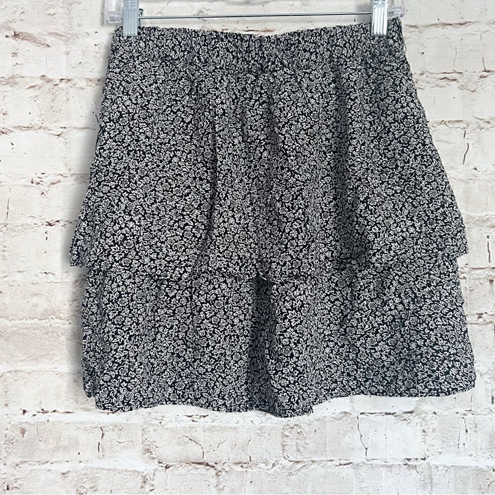 Madewell floral layered elastic waist skirt